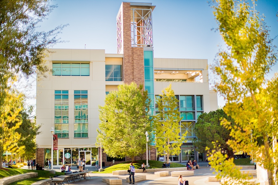 Beckman Hall at Chapman University in the daylight